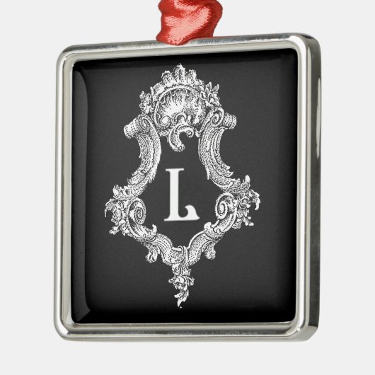 L Monogramm Silbernes Ornament (Links)