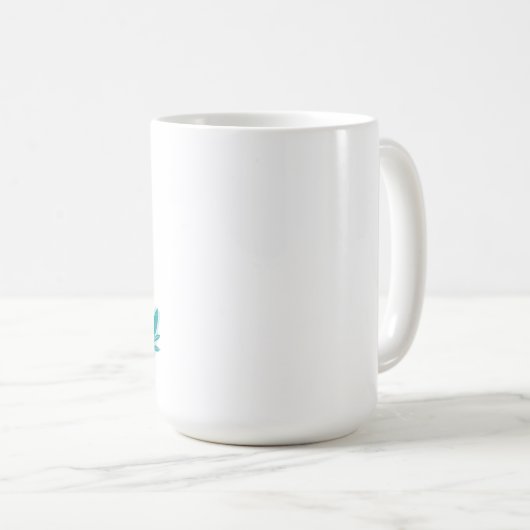 L Monogramm-Tasse, Blumenl Initiale, botanisch Kaffeetasse (VorderseiteRechts)