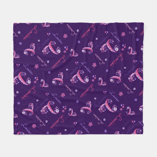 L Monogramm und personalisierte Bezeichnung Louisa Fleecedecke (Vorderseite (Horizontal))