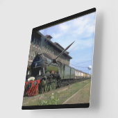 L&N 4-6-2 mit "Flying Scotsman_Trains Quadratische Wanduhr (Winkel)