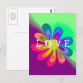 L O V E BLUME POSTKARTE (Vorne/Hinten)