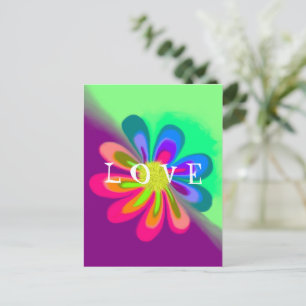 L O V E BLUME POSTKARTE