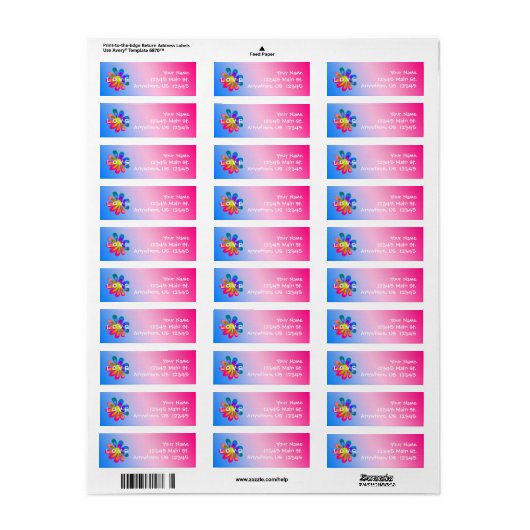 L O V E BLUME RÜCKSENDEADRESSE (Vorne)