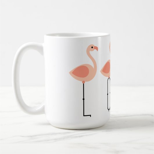 L-O-V-E Flamingos - Pink Flamingo LIEBE Kaffee Tas Kaffeetasse (Links)