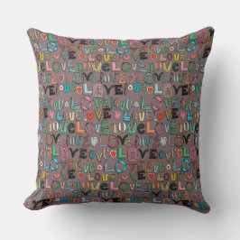 l o v e LIEBE mocha Kissen