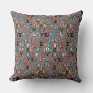 l o v e LIEBE mocha Kissen