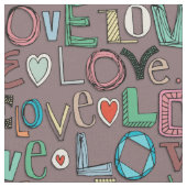 l o v e LIEBE mocha Stoff (Nahaufnahme)