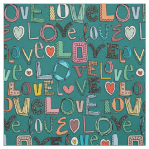 l o v e LOVE blaugrün Stoff