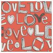 l o v e LOVE rot Stoff (Nahaufnahme)