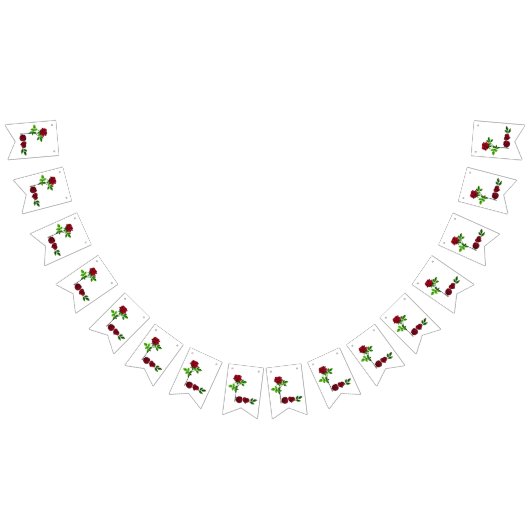 L O V E - Romantische Rose Jagdflagge Handgemalt Wimpelkette (Alle)