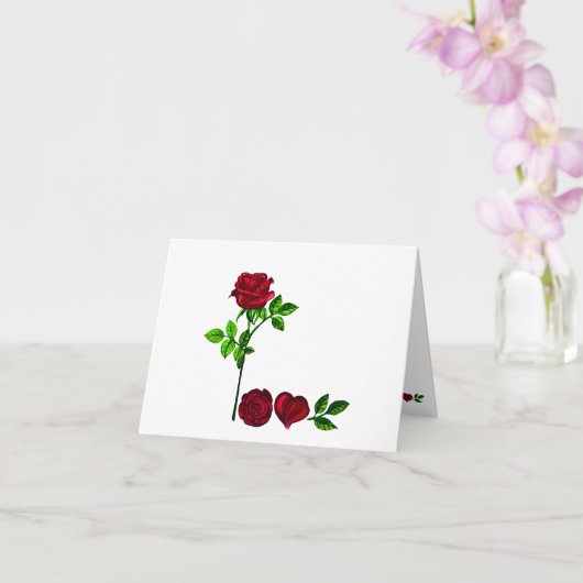 L O V E Rose Grußkarte mit Handfarbe Karte (Orchidee)