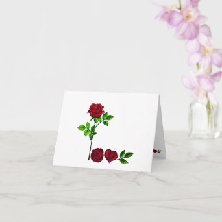 L O V E Rose Grußkarte mit Handfarbe Karte
