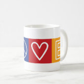 L-O-V-E - Zeichen für Herz und Frieden Kaffeetasse (VorderseiteRechts)