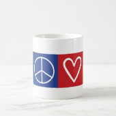 L-O-V-E - Zeichen für Herz und Frieden Kaffeetasse (Mittel)