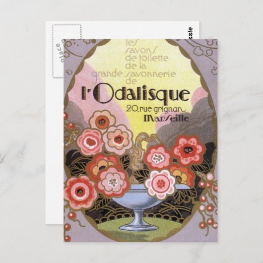 l Odalisque Parfüm Label Postkarte (Vorne/Hinten)
