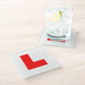 L-Plate Learner Driver / Bachelorette Hen Night Glasuntersetzer (Schrägansicht)