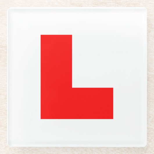 L-Plate Learner Driver / Bachelorette Hen Night Glasuntersetzer (Vorderseite)