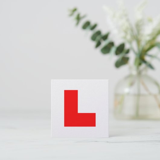 L-Plate Learner Driver / Bachelorette Hen Night Quadratische Visitenkarte (Stehend Vorderseite)