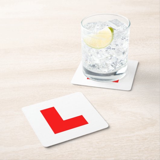 L-Plate Learner Driver / Bachelorette Hen Night Rechteckiger Pappuntersetzer (Vor Ort)
