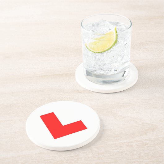 L-Plate Learner Driver / Bachelorette Hen Night Sandstein Untersetzer (Seite)