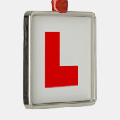 L-Plate Learner Driver / Bachelorette Hen Night Silbernes Ornament (Rechts)
