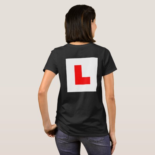 L-Plate Learner Driver / Bachelorette Hen Night T-Shirt (Schwarz voll)