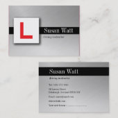 L Platten-schwarze treibender Lehrer-Visitenkarte Visitenkarte (Vorne/Hinten)