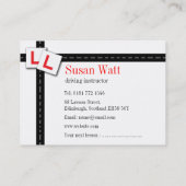 L Platten-treibender Lehrer-Visitenkarte Visitenkarte (Rückseite)