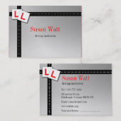 L Platten-treibender Lehrer-Visitenkarte Visitenkarte (Vorne/Hinten)