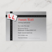 L Platten-treibender Lehrer-Visitenkarte Visitenkarte (Rückseite)