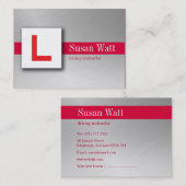 L Platten-treibender Lehrer-Visitenkarte Visitenkarte (Vorne/Hinten)