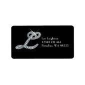 L-Script-Bezeichnung "Diamant Bling" Adressaufkleber (Vorne)