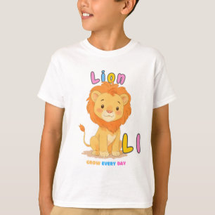 „L steht für Löwe“ Alphabet-T-Shirt – Wachse jeden T-Shirt