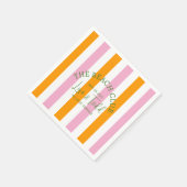 L&T Beach Club Orange Pink Cabana Streifen Serviette (Ecke)