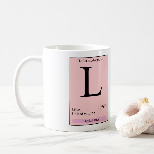 L Tasse des chemischen Alphabets (Mit Donut)