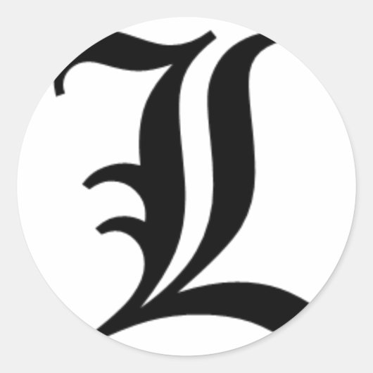 L-Text Altes Englisch Runder Aufkleber (Vorderseite)