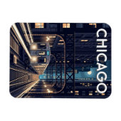 L Train Chicago Illinois Reise Magnet (Horizontal)