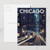 L Train Chicago Illinois Reise Postkarte (Vorne/Hinten)