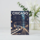 L Train Chicago Illinois Travel Postkarte (Stehend Vorderseite)
