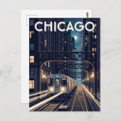 L Train Chicago Illinois Travel Postkarte (Vorne/Hinten)