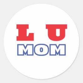 L U Mom Runder Aufkleber
