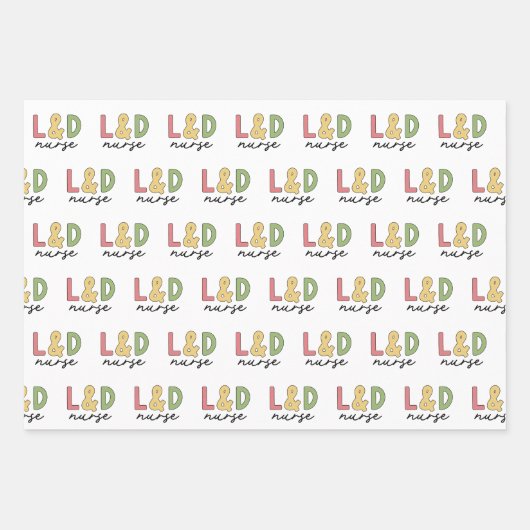 L und D Nurse | Arbeitskräfte und Versorgungssiche Geschenkpapier Set (Vorderseite)