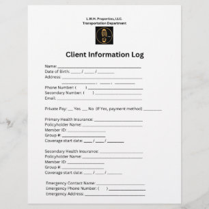L.W.H. Properties, LLC. Client-Info-Protokoll Flyer