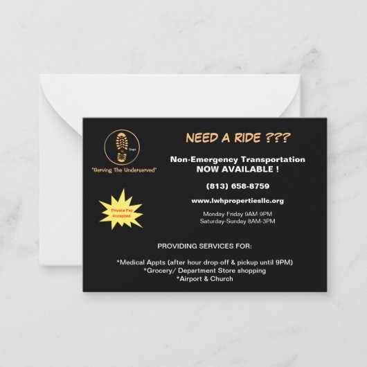 L.W.H. Properties, LLC mail Flyer für Wohnungen Mitteilungskarte (Vorderseite)