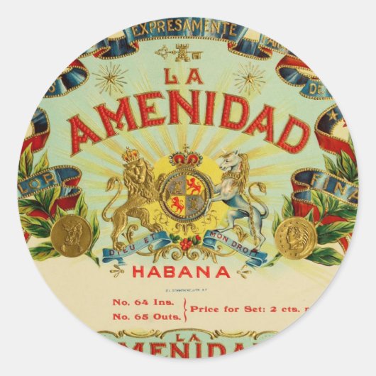La Amenidad Cigars Runder Aufkleber (Vorderseite)