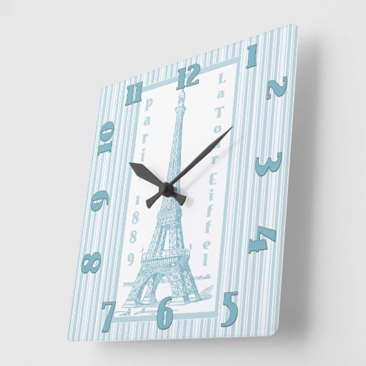 La-Ausflug Eiffel 1889 Quadratische Wanduhr (Winkel)