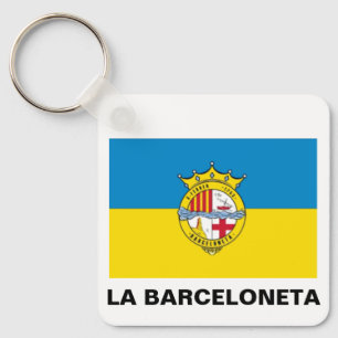 La Barceloneta (Flagge, Stadtviertel von Barcelona Schlüsselanhänger