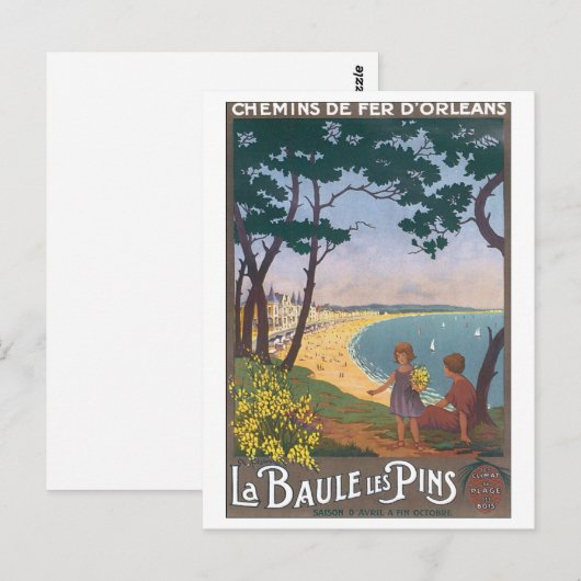 La Baule Les Buttons Postkarte (Vorne/Hinten)