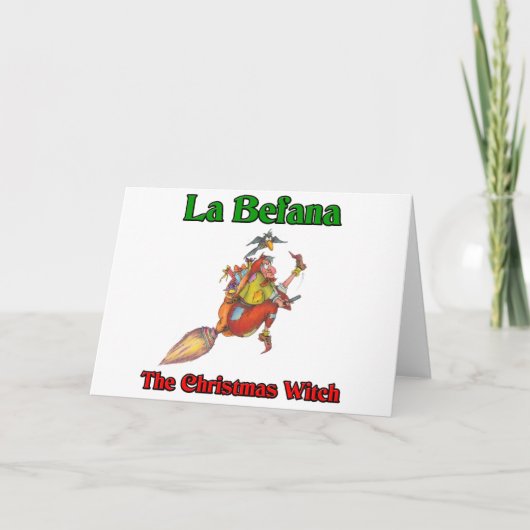 La Befana Die Weihnachtshexe.. Feiertagskarte (Vorderseite)