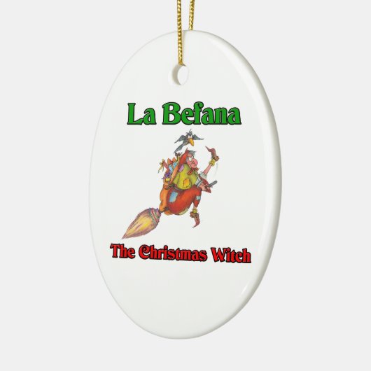 La Befana die Weihnachtshexe. Keramik Ornament (Links)